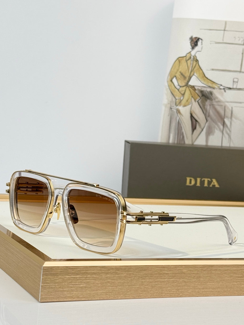 DITA LXN-EVO Square Aviator Sunglasses