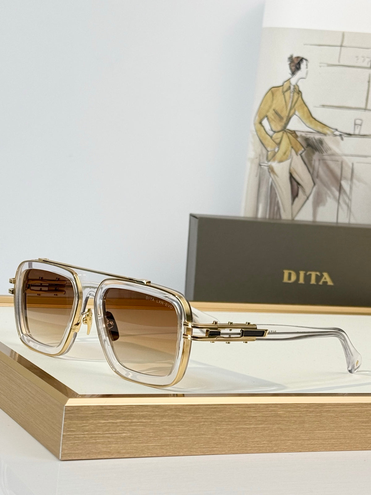 DITA LXN-EVO Square Aviator Sunglasses