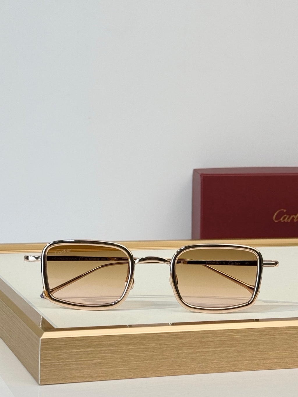 Cartier Première de Cartier Square Metal Sunglasses