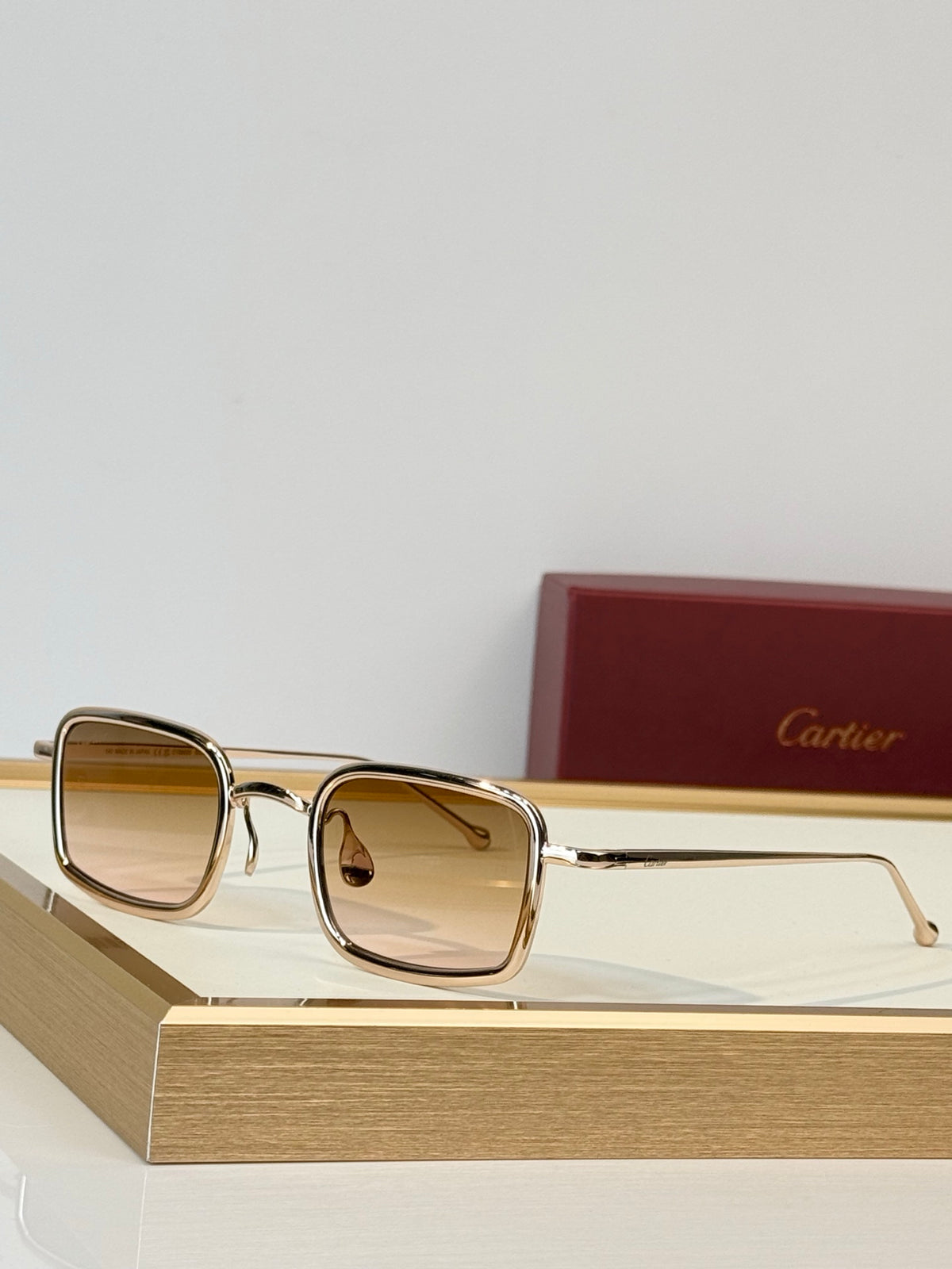 Cartier Première de Cartier Square Metal Sunglasses