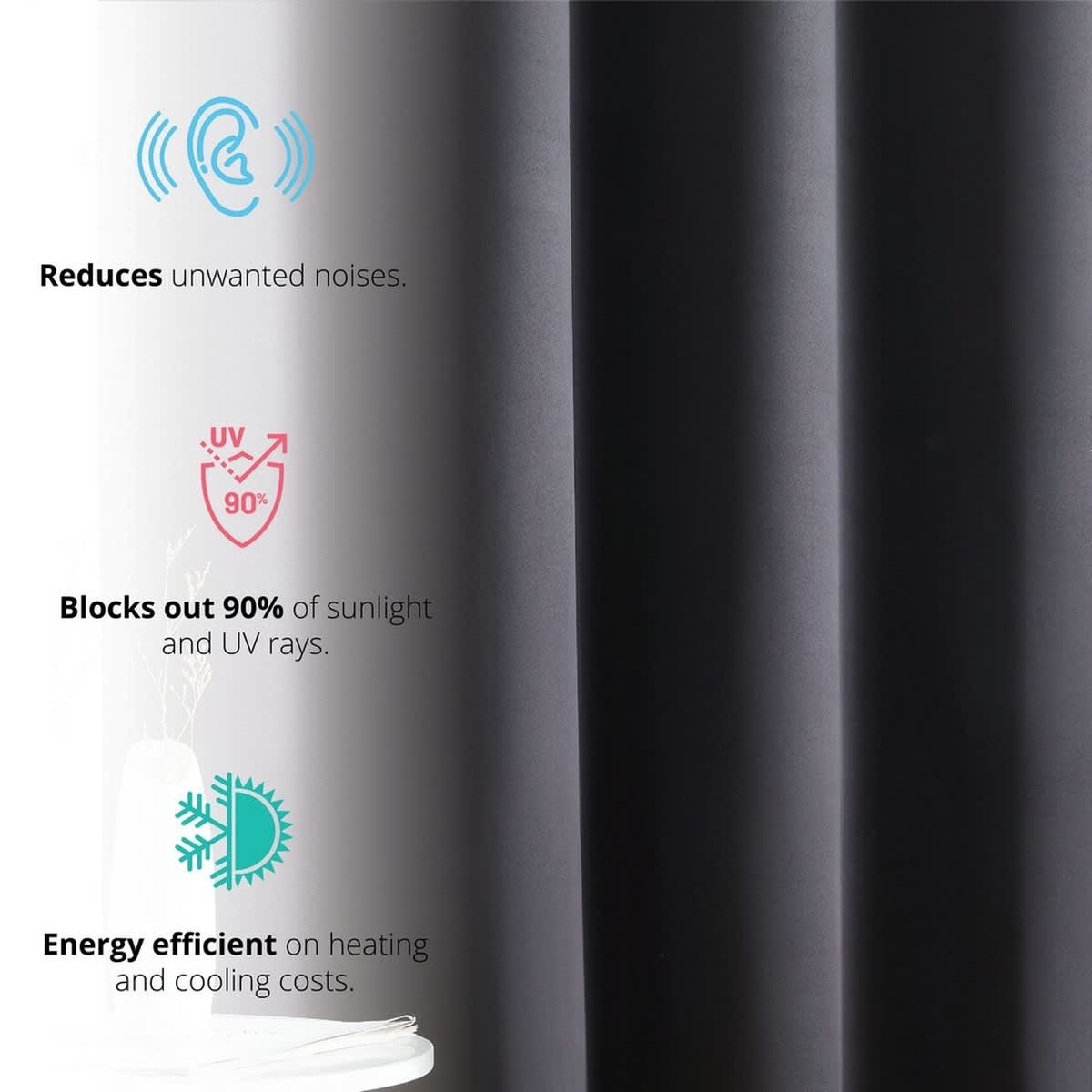 Thd Cambridge 100% Blackout Total Privacy Grommet Window Treatment Curtain Panels - Set of 2