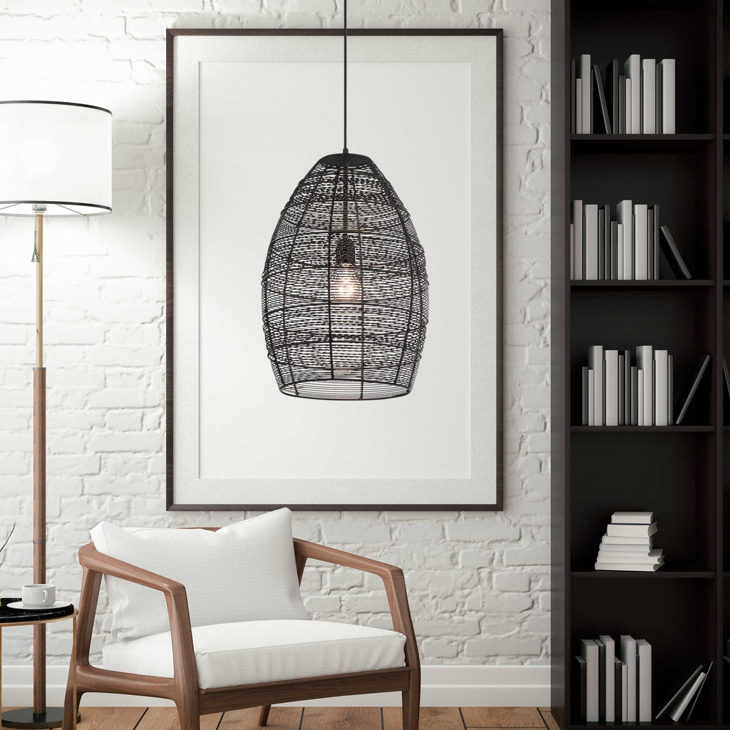 River of Goods Pendant, Hanging Black Wire