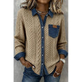 Genevieve | Textured Panel Button-Up Shirt