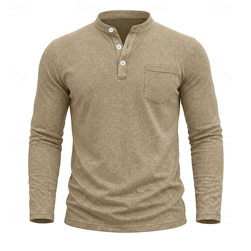 Owen | Klassisches Henley-Langarmshirt