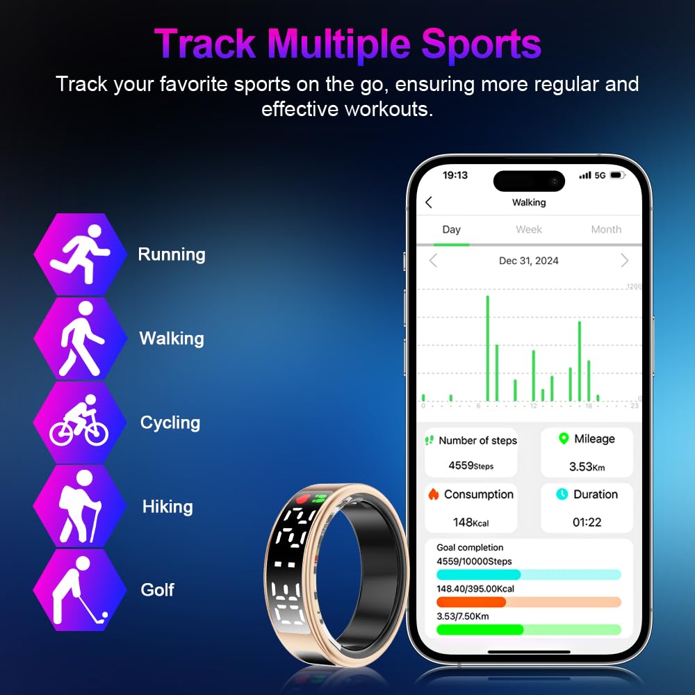Wrongduck SR2 Anneau Intelligent Bluetooth Suivi de Santé