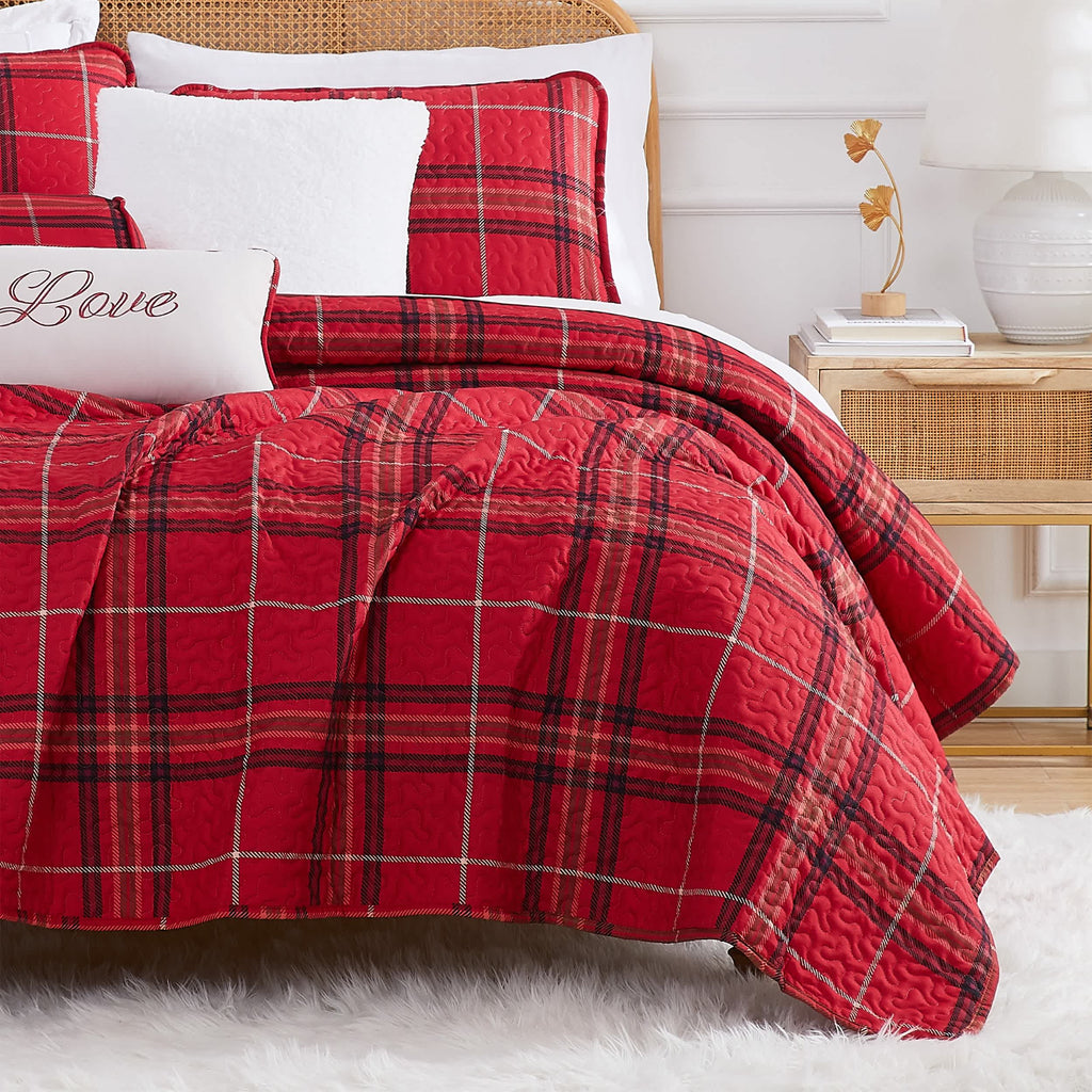 Southshore Fine Linens Vilano Plaid 6PC Quilt Set