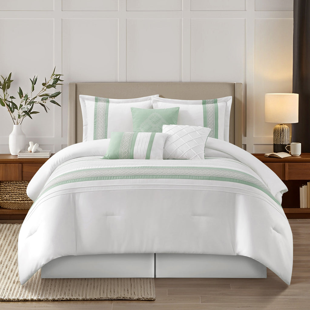 Nanshing Durango 7 Piece Microfiber Stripe Comforter Set