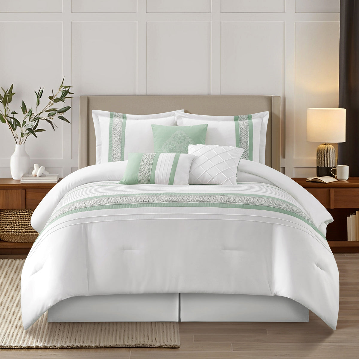 Nanshing Durango 7 Piece Microfiber Stripe Comforter Set