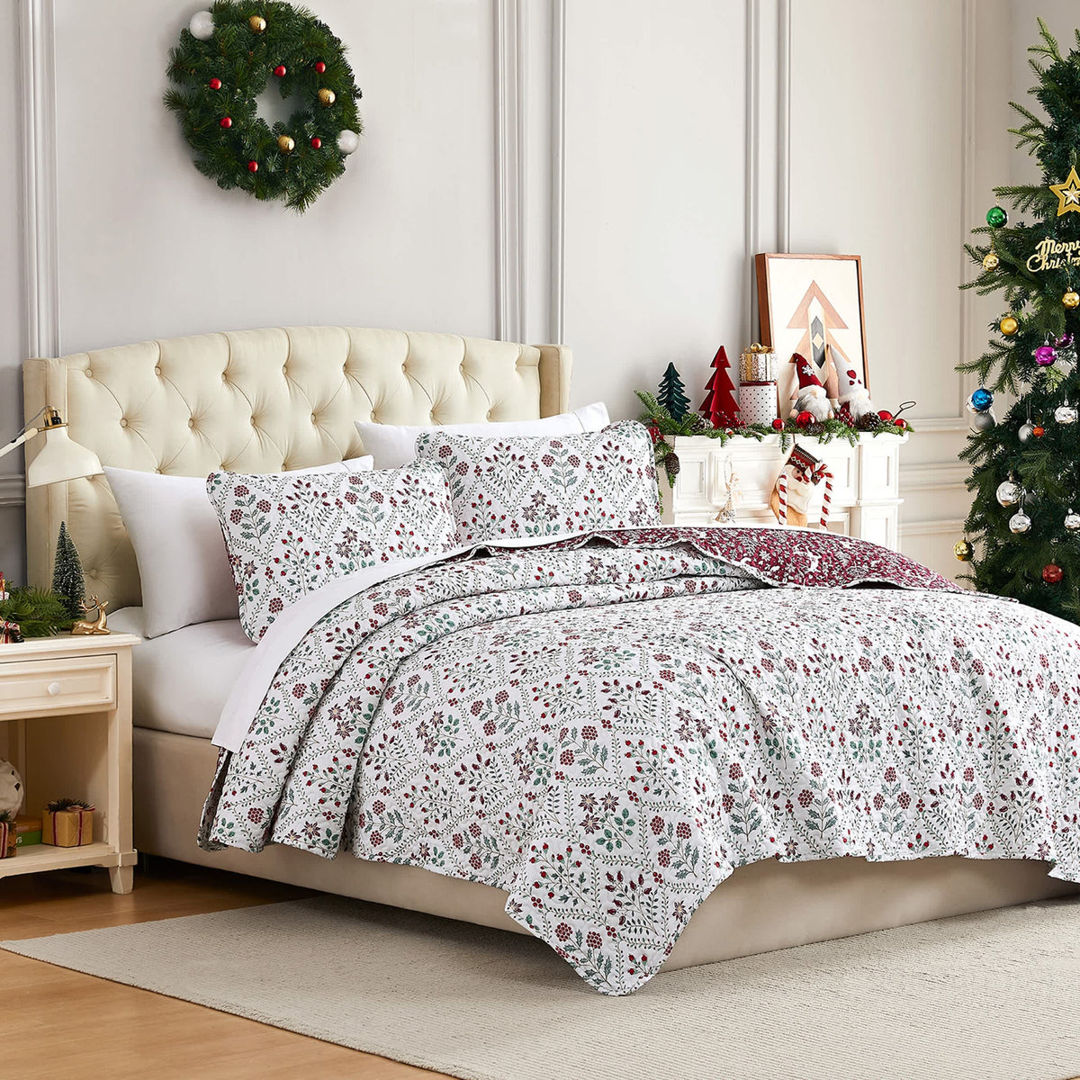 Southshore Fine Linens Holiday Harmony Oversized Quilt Set