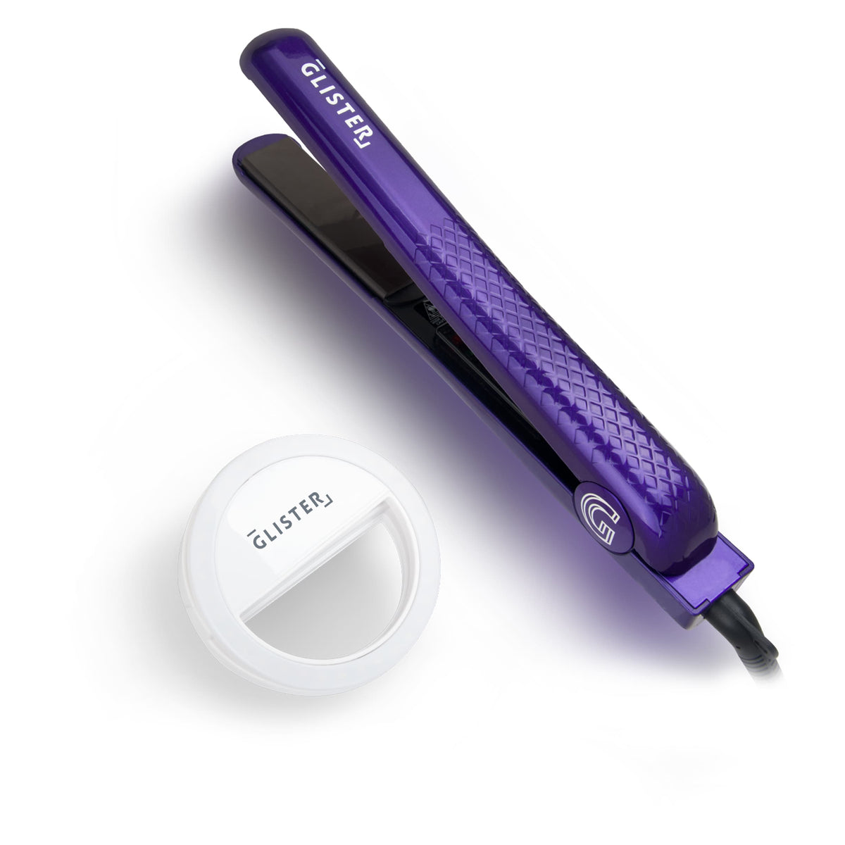 GLISTER - Limited Edition 1.25" "Paradise After Dark" Flat Iron (with Selfie Ring Included)