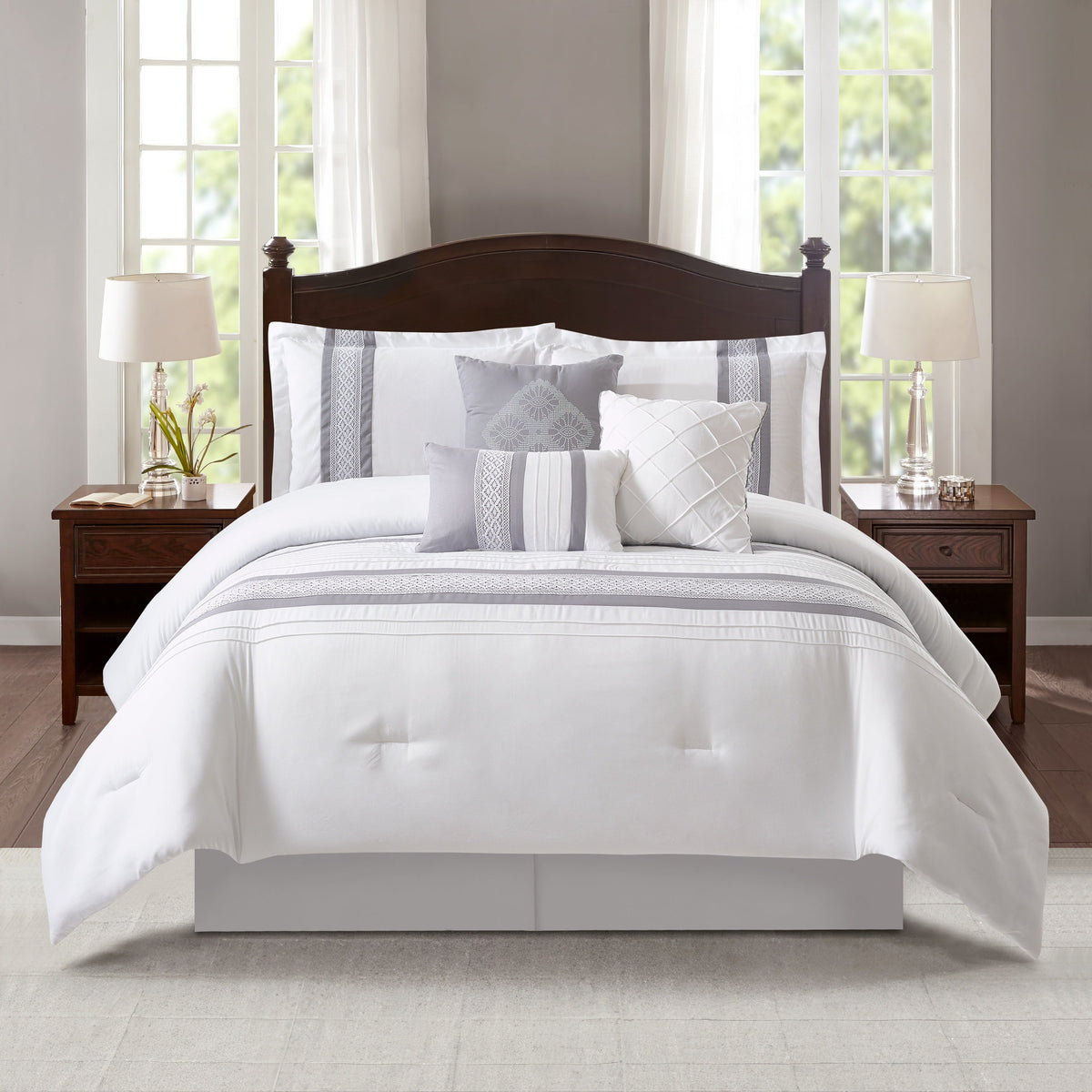 Nanshing Durango 7 Piece Microfiber Stripe Comforter Set