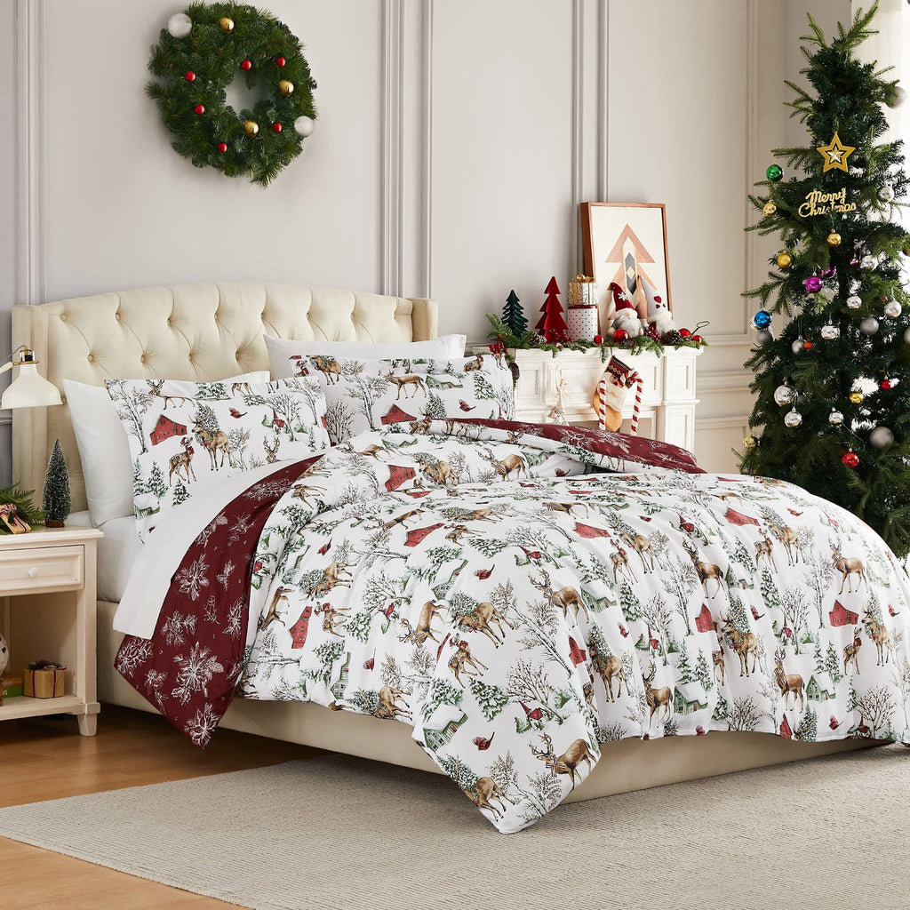 Southshore Fine Linens White Christmas Oversized Comforters Set