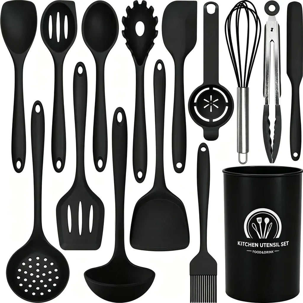 15-Piece Silicone Kitchen Utensil Set