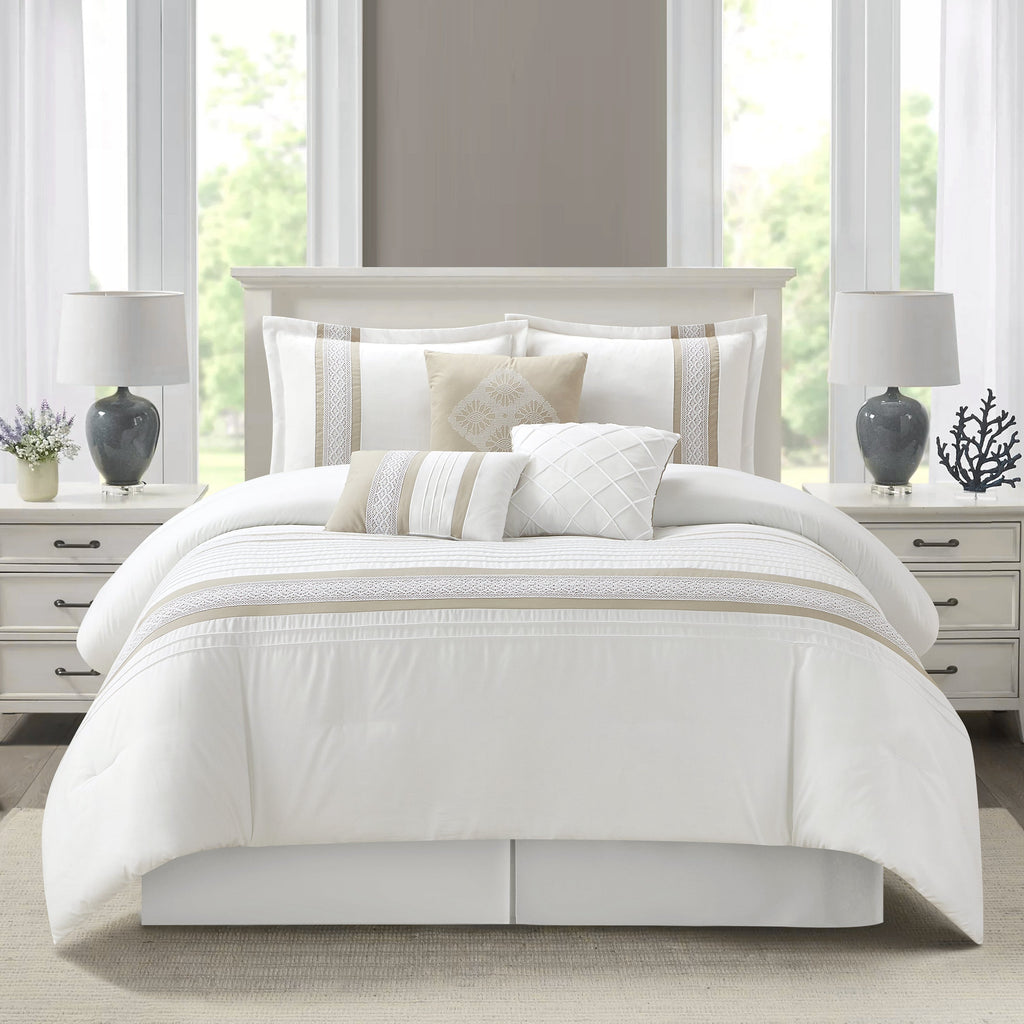 Nanshing Durango 7 Piece Microfiber Stripe Comforter Set