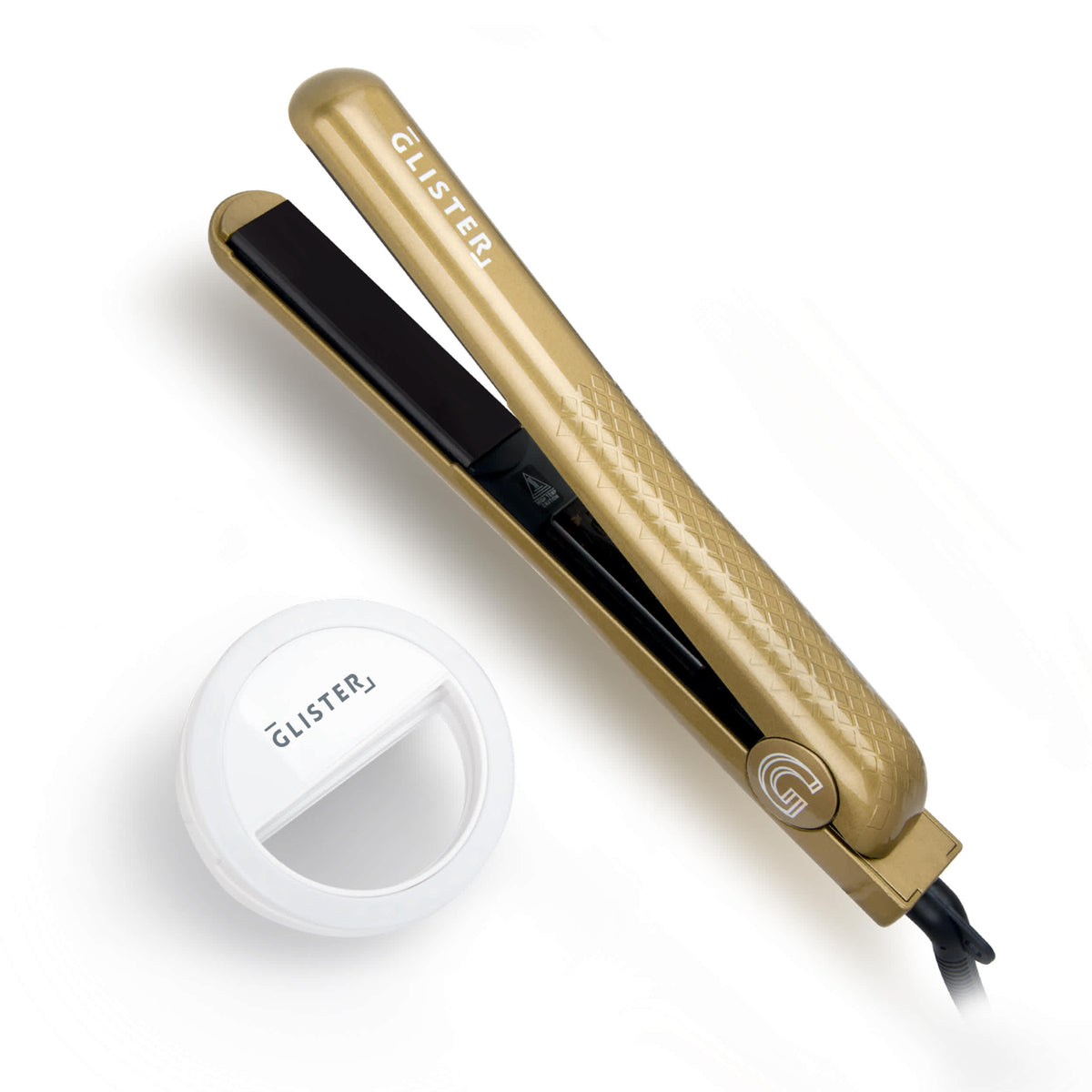 GLISTER - Limited Edition 1.25" "Paradise After Dark" Flat Iron (with Selfie Ring Included)