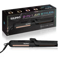 TIRI-PRO - 2-in-1 Air Styler Flat Iron & Curling Tool with Infrared Heat & Tourmaline Plates