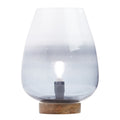 River of Goods 10.5" H Briggs Blue/White Ombre Globe-Like Shade Accent Lamp with a Mango Wood Block Base