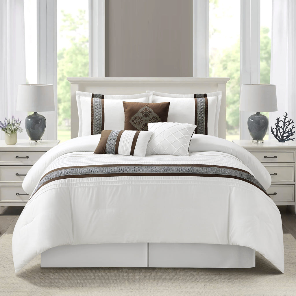 Nanshing Durango 7 Piece Microfiber Stripe Comforter Set