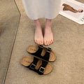 Women’s Adjustable Double Buckle Cork Footbed Sandals