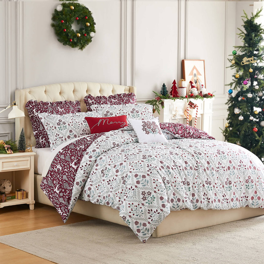 Southshore Fine Linens Holiday Harmony Oversized 7-Piece Comforter Set
