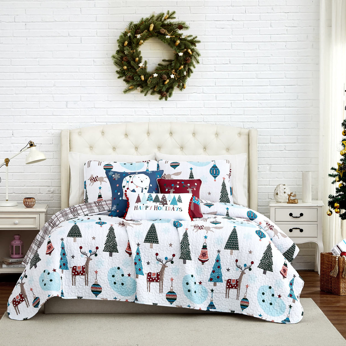 Southshore Fine Linens Winter Woodland 6PC Quilt Set