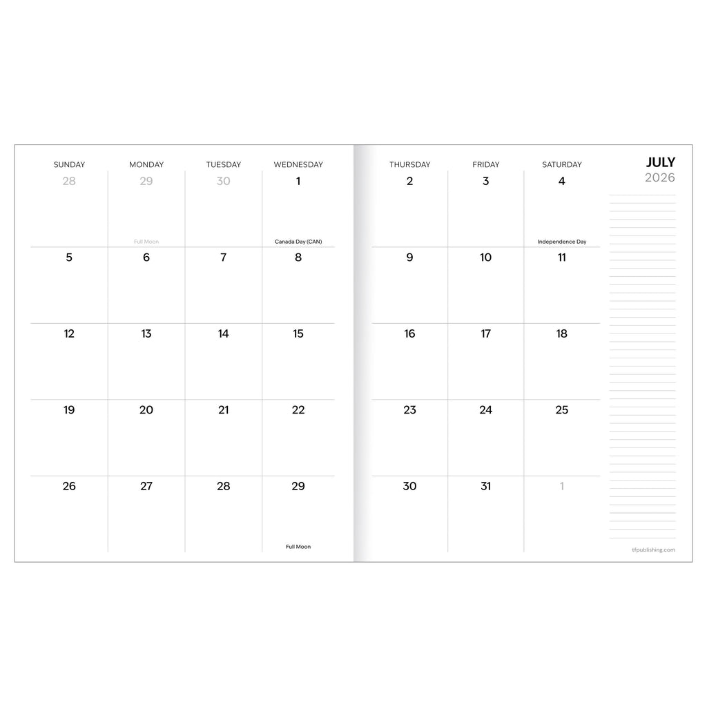 July 2026 - June 2027 Trailing Blooms Monthly Planner