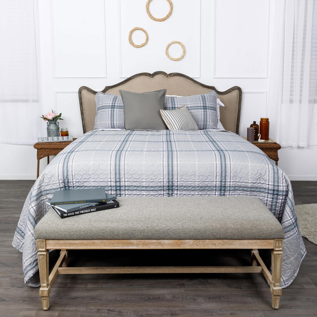 Southshore Fine Linens Vilano Plaid Quilt Set