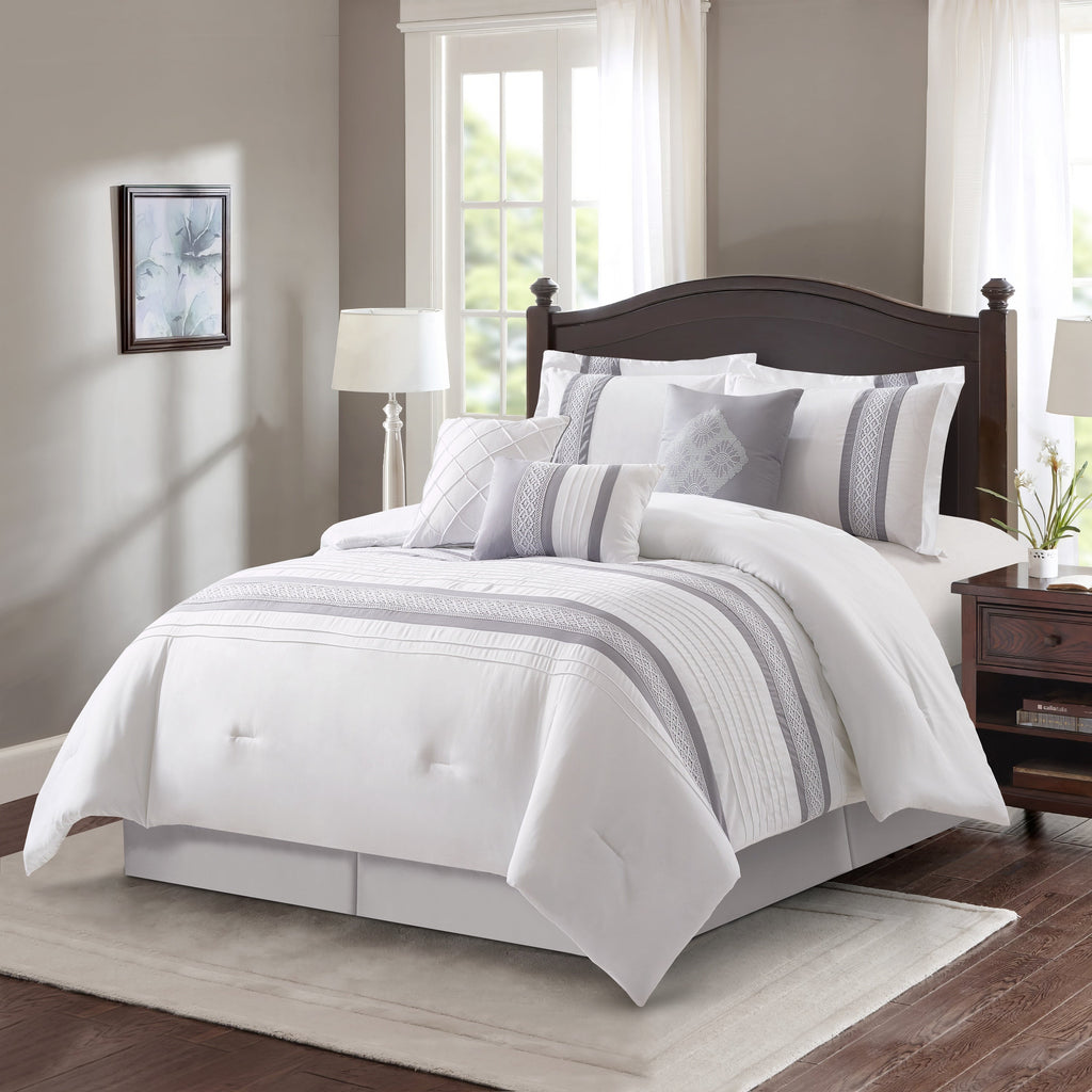 Nanshing Durango 7 Piece Microfiber Stripe Comforter Set