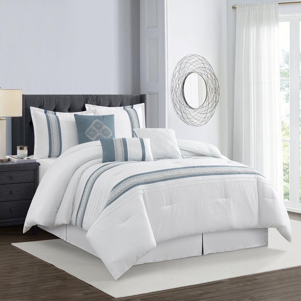 Nanshing Durango 7 Piece Microfiber Stripe Comforter Set