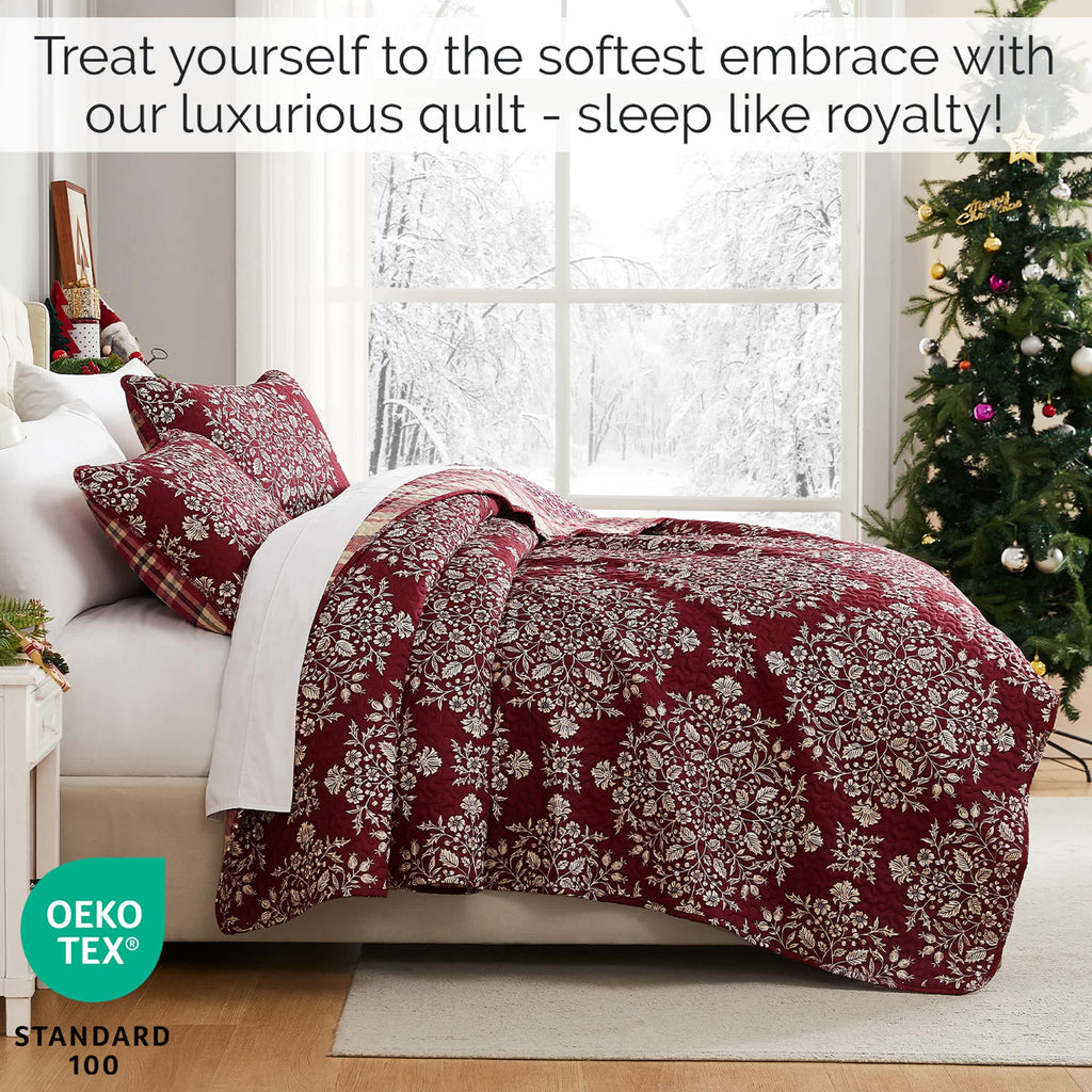 Southshore Fine Linens Christmas Carol Oversized Quilt Set