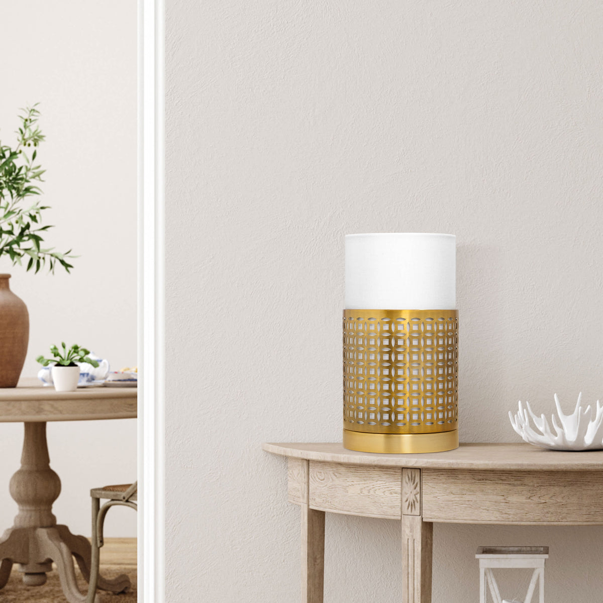 River of Goods Geometric Gold Accent Lamp