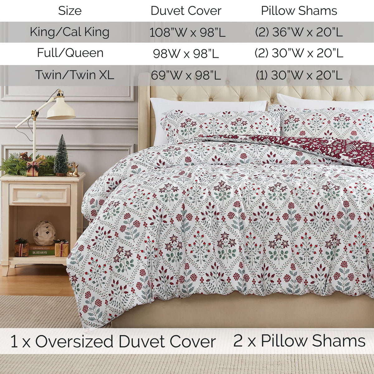 Southshore Fine Linens Holiday Harmony Oversized Duvet Cover Set