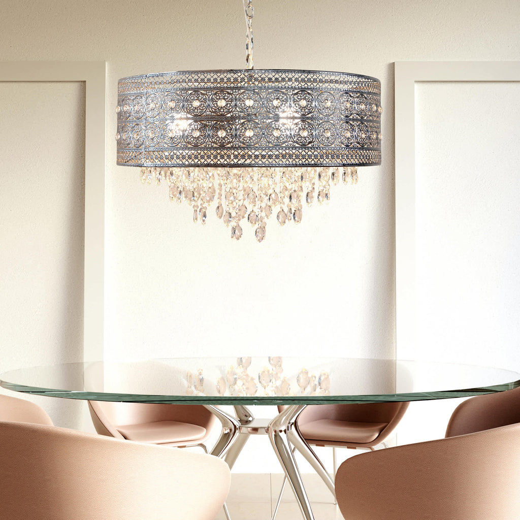 River of Goods Metal/Crystal Hanging Lamp