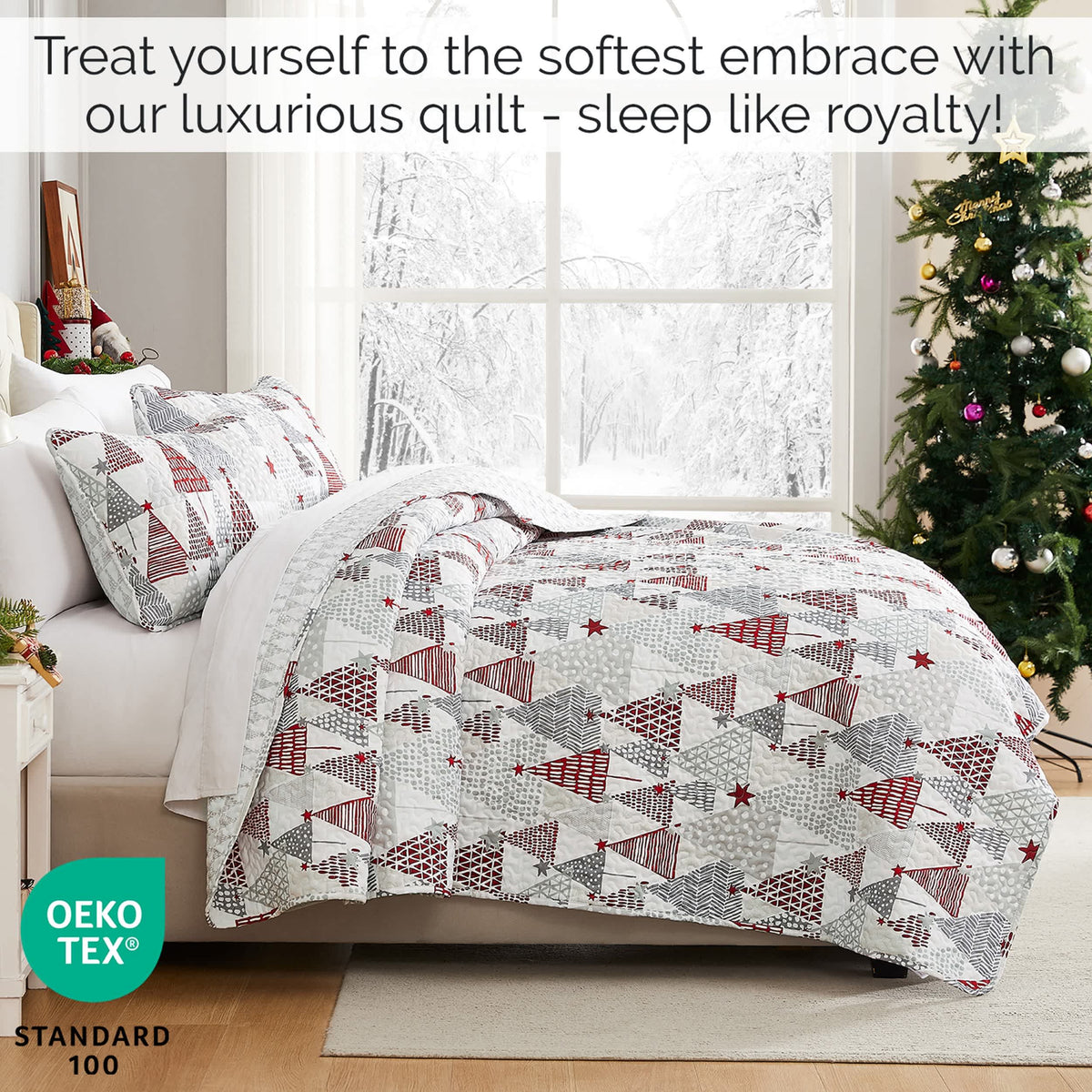 Southshore Fine Linens Merry and Bright Oversized Quilt Set