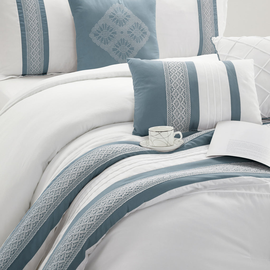 Nanshing Durango 7 Piece Microfiber Stripe Comforter Set