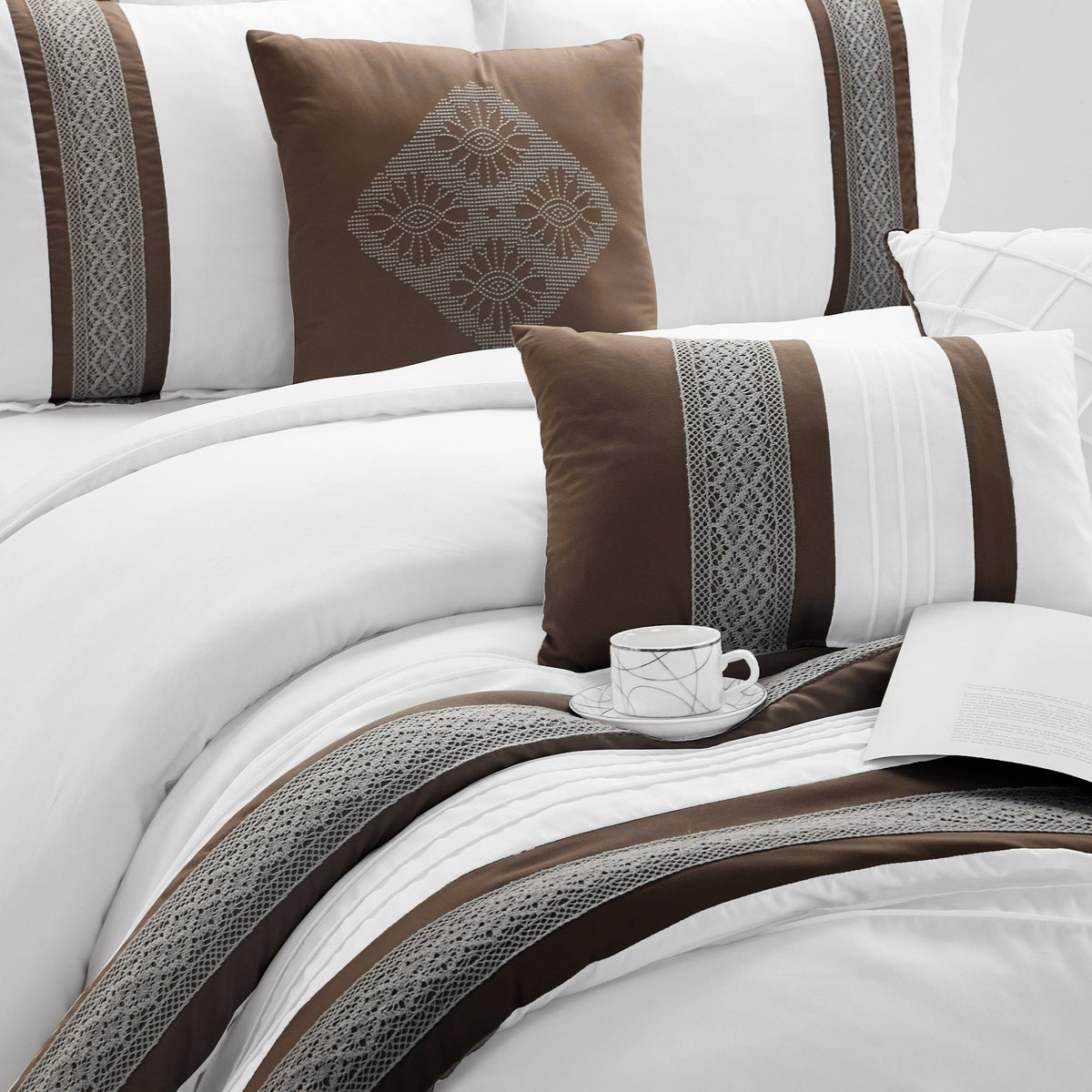 Nanshing Durango 7 Piece Microfiber Stripe Comforter Set