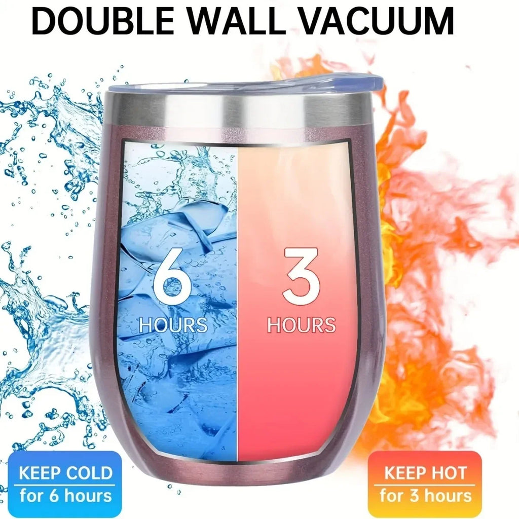 12oz Stainless Steel Egg-Shaped Travel Cup