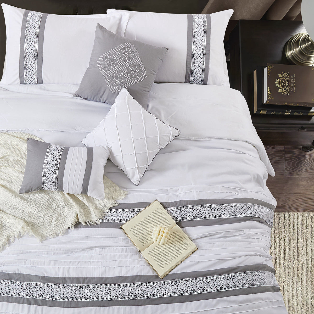 Nanshing Durango 7 Piece Microfiber Stripe Comforter Set