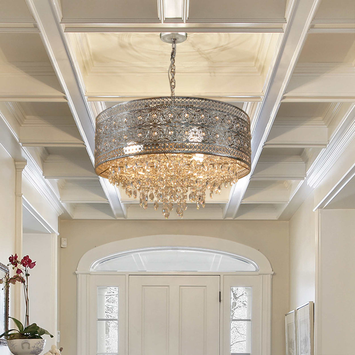 River of Goods Metal/Crystal Hanging Lamp