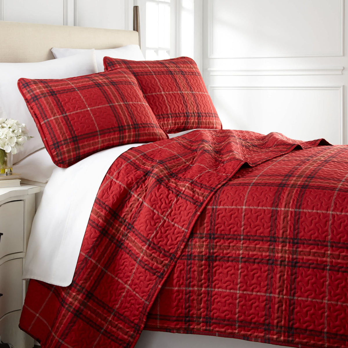 Southshore Fine Linens Vilano Plaid Quilt Set