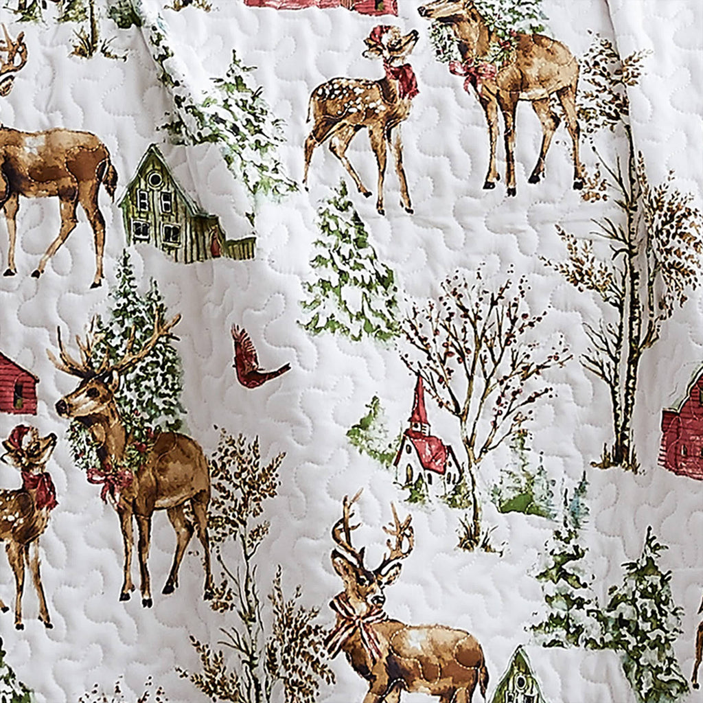 Southshore Fine Linens White Christmas Oversized Quilt Set