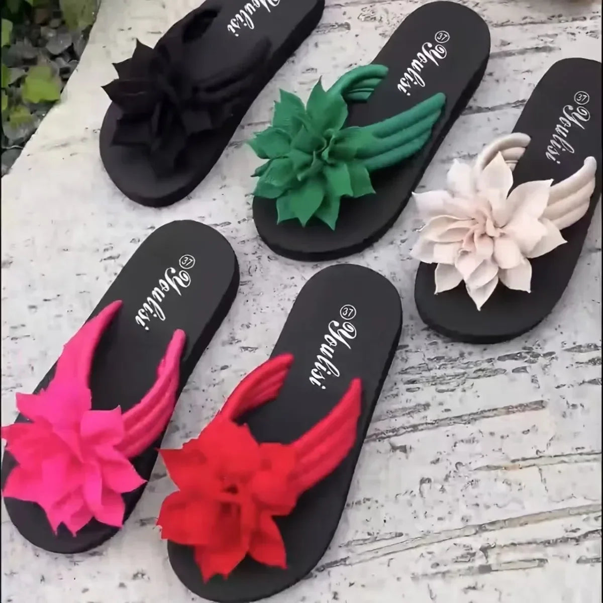 Women's Bohemian Floral Flip Flops