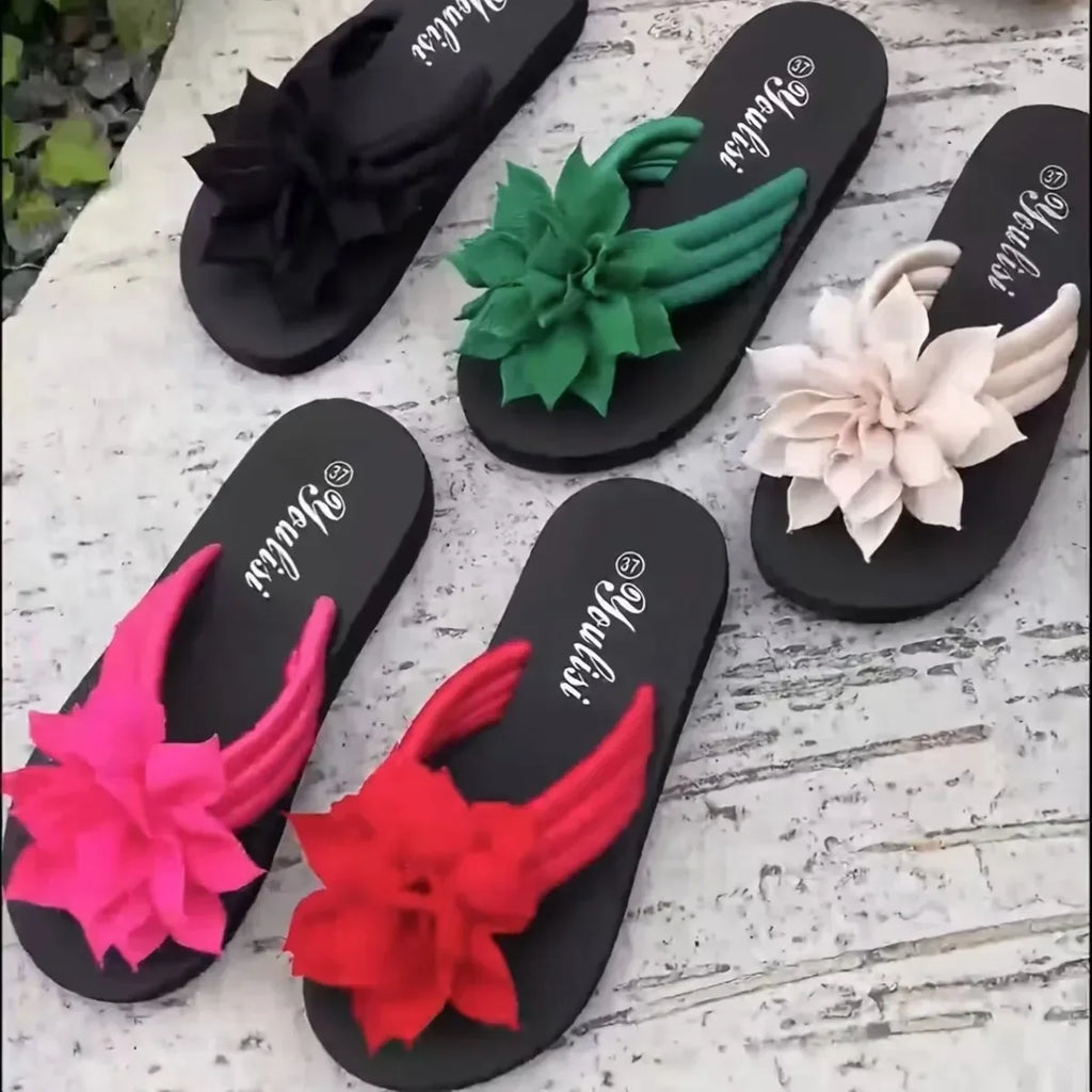 Women's Bohemian Floral Flip Flops