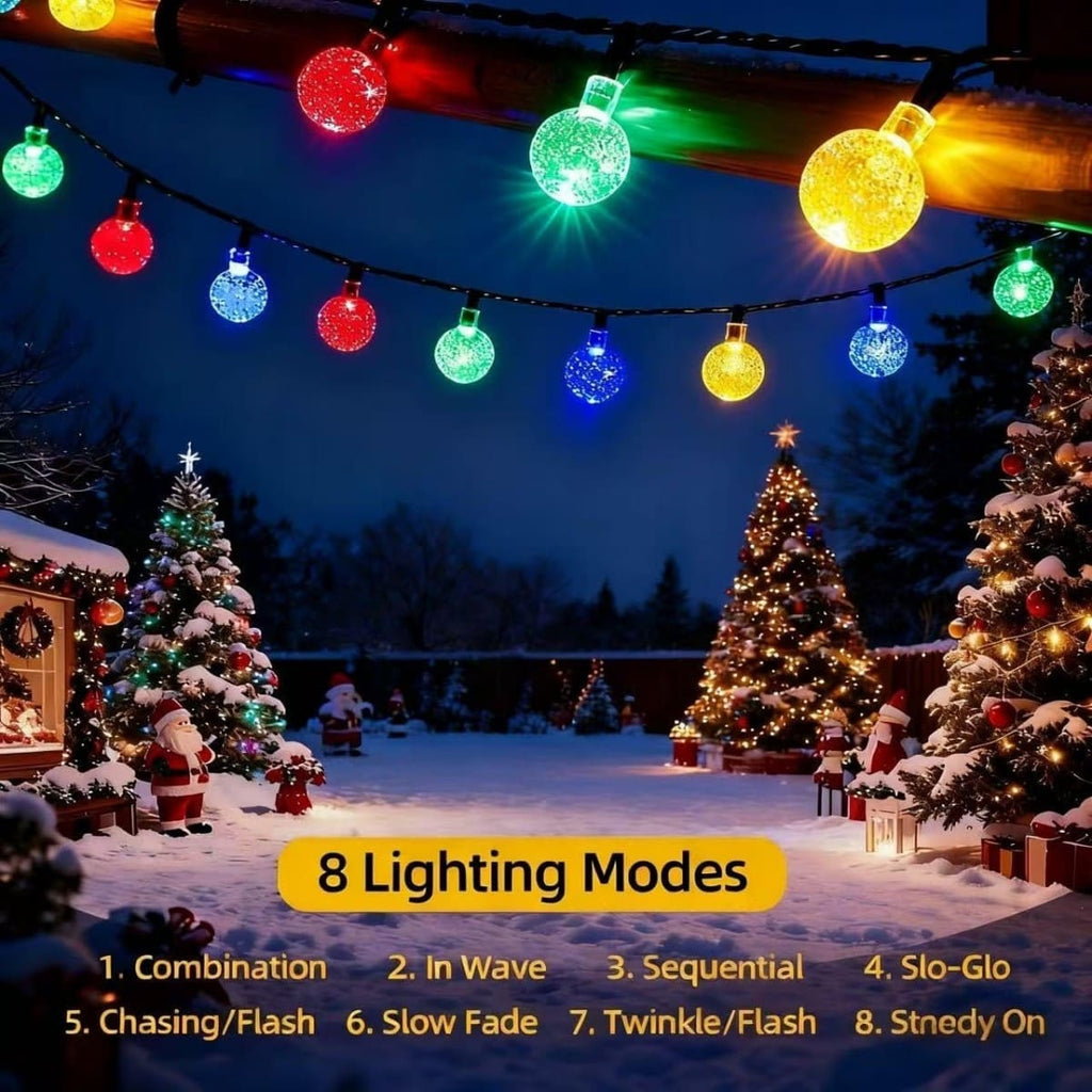 Solar Crystal Globe String Lights