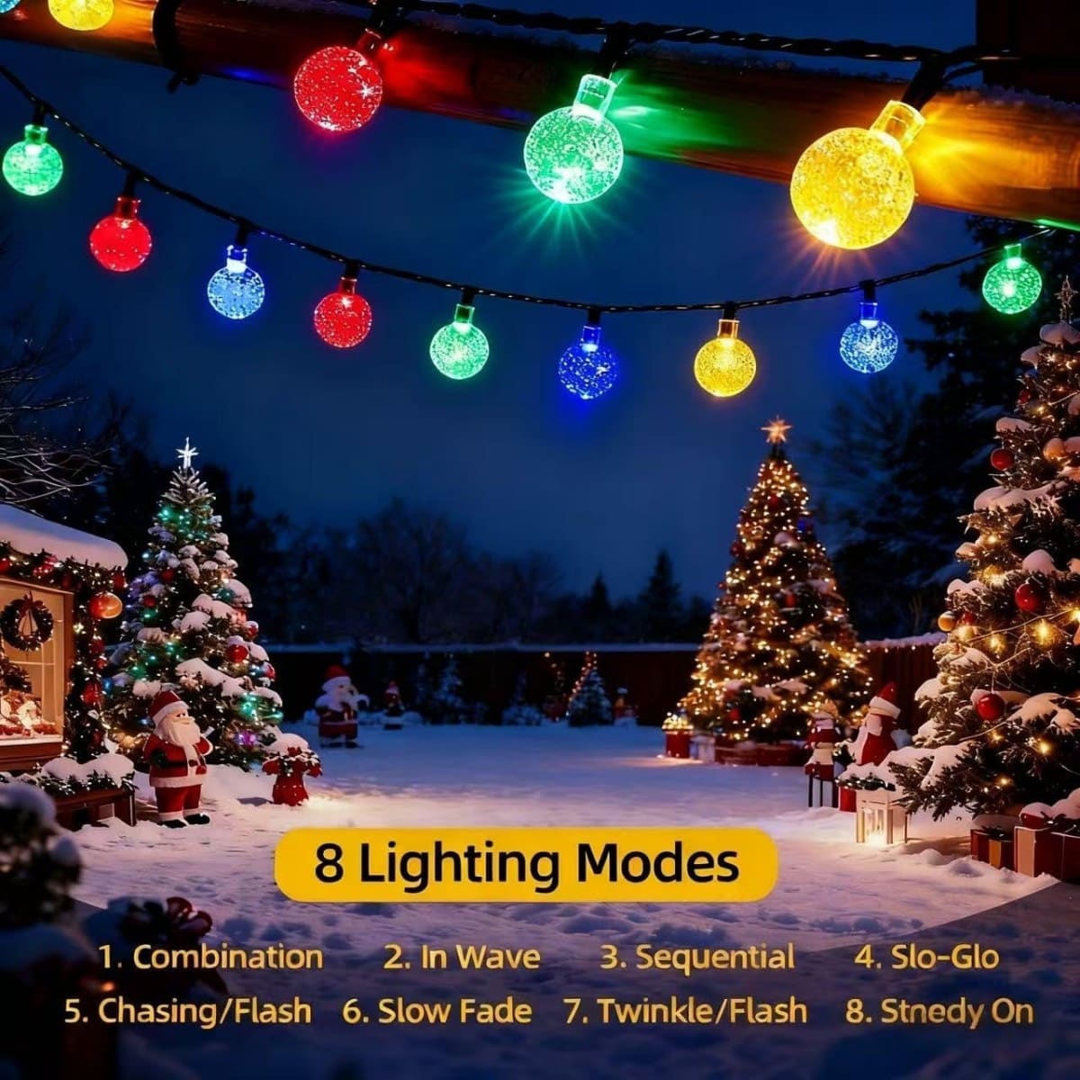 Solar Crystal Globe String Lights