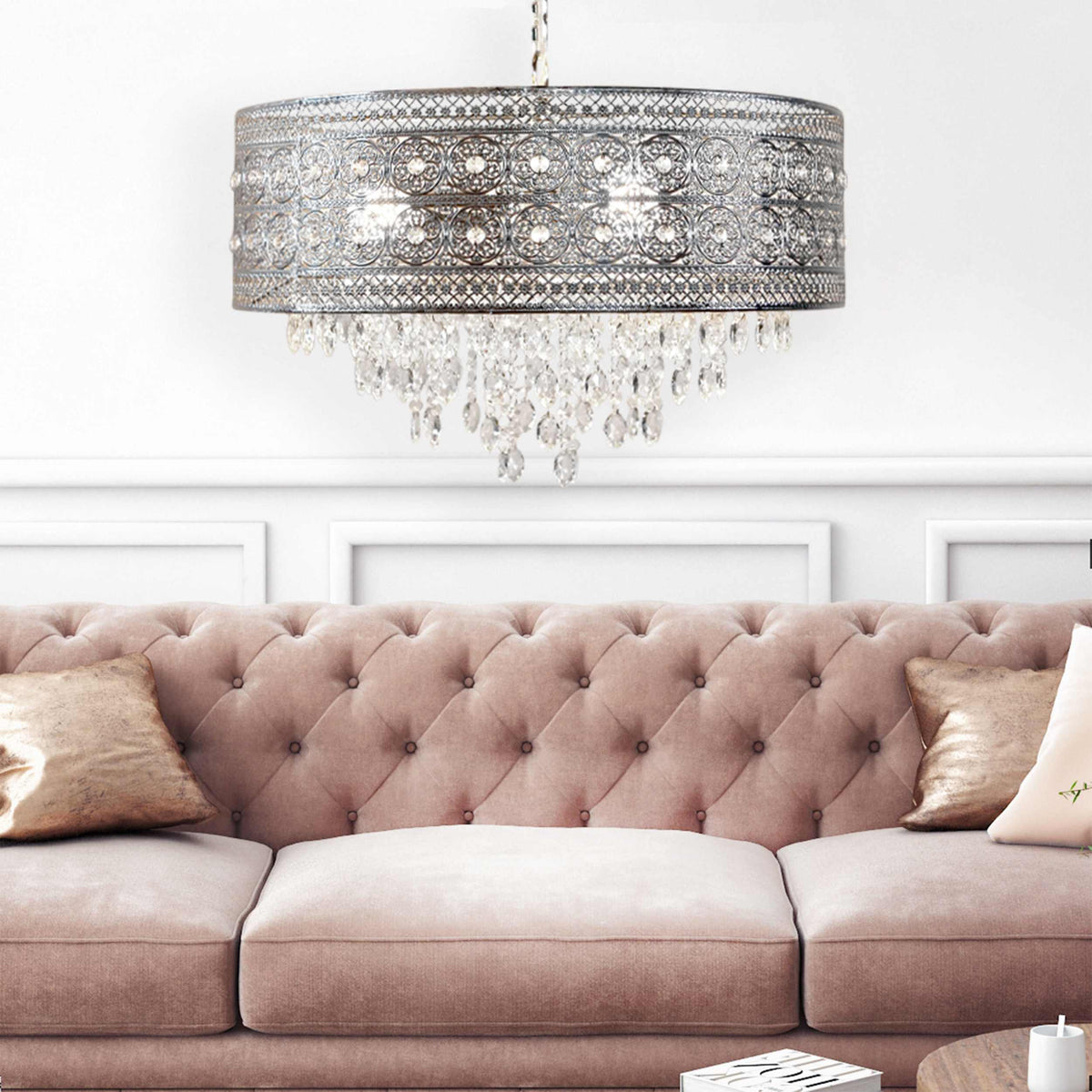 River of Goods Metal/Crystal Hanging Lamp