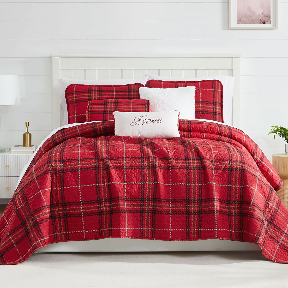 Southshore Fine Linens Vilano Plaid 6PC Quilt Set