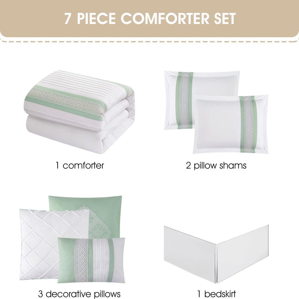 Nanshing Durango 7 Piece Microfiber Stripe Comforter Set
