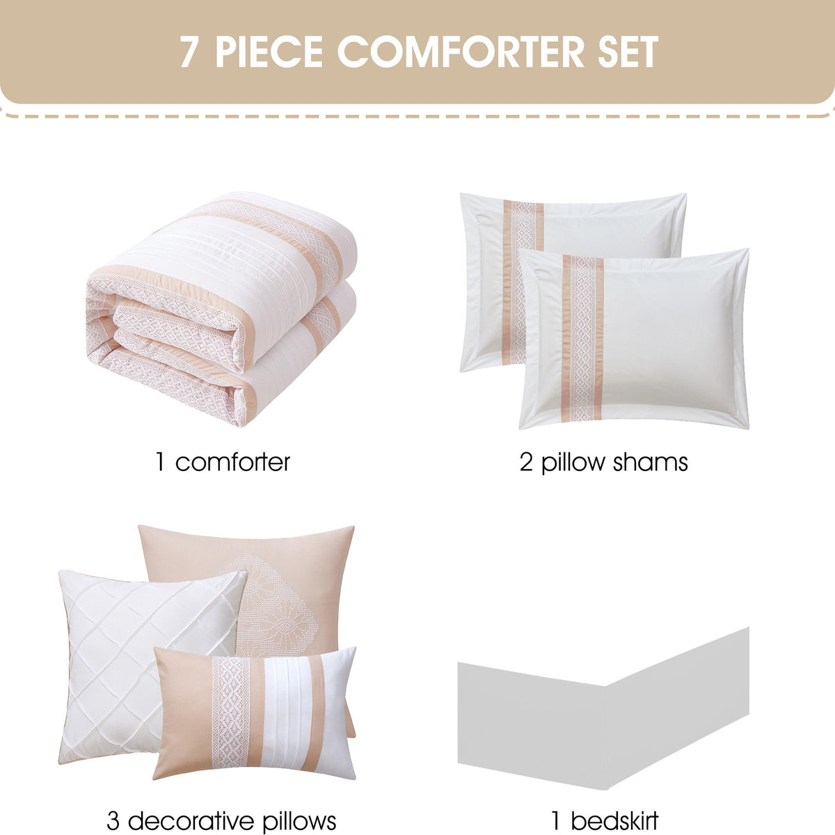 Nanshing Durango 7 Piece Microfiber Stripe Comforter Set