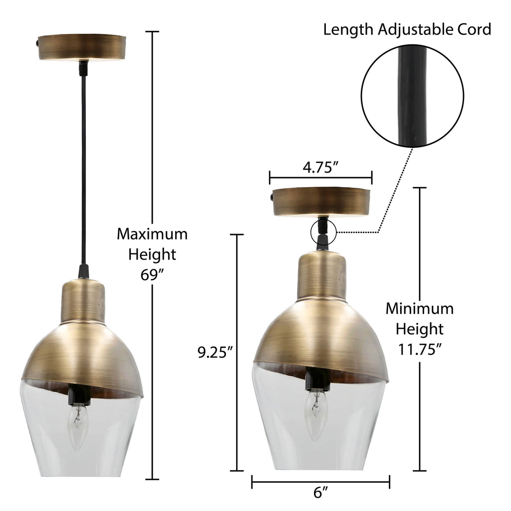 River of Goods Clear Glass Hanging Lamp